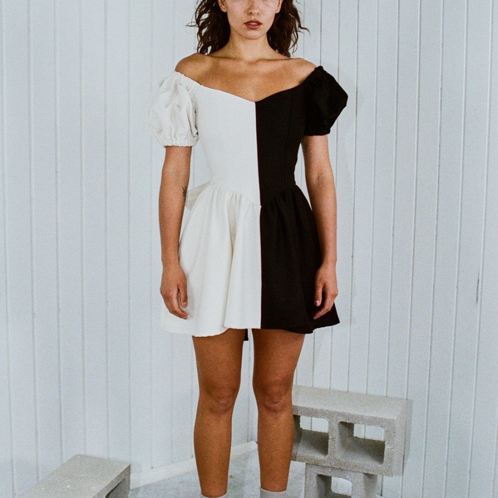 Black & White Virgin Mini Dress